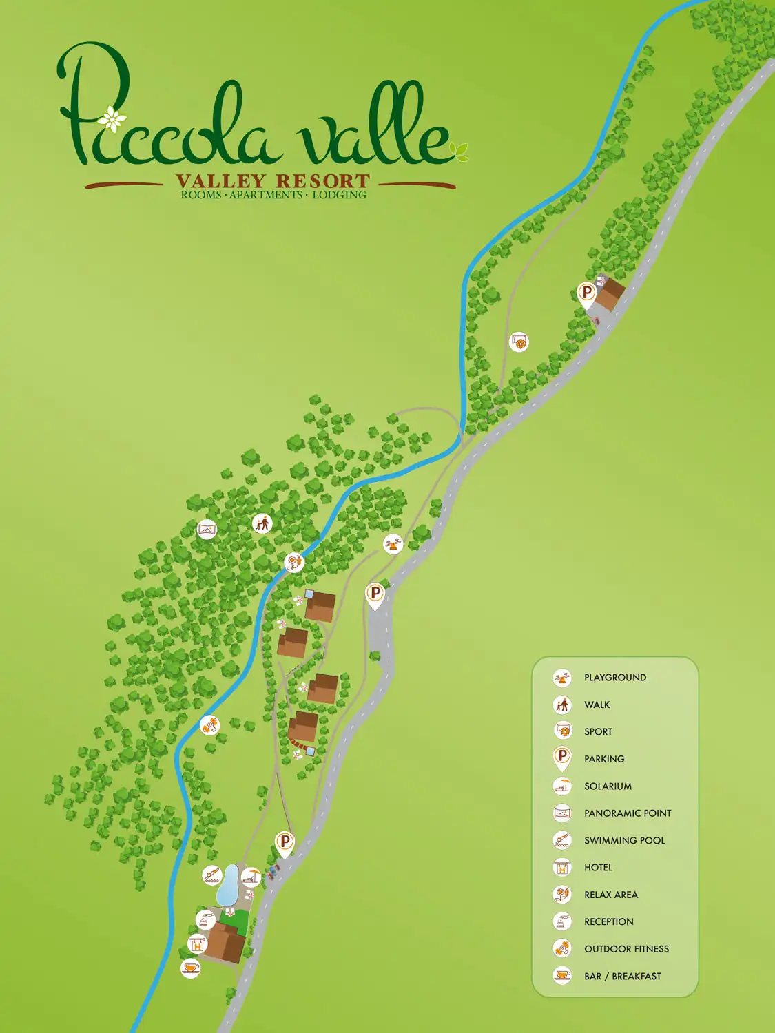 Mappa di Piccola Valle con dettagli dei percorsi e delle zone di interesse